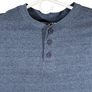 Stanley Workwear Mens Indigo‎ Heather Waffle Knit Henley Shirt Medium New